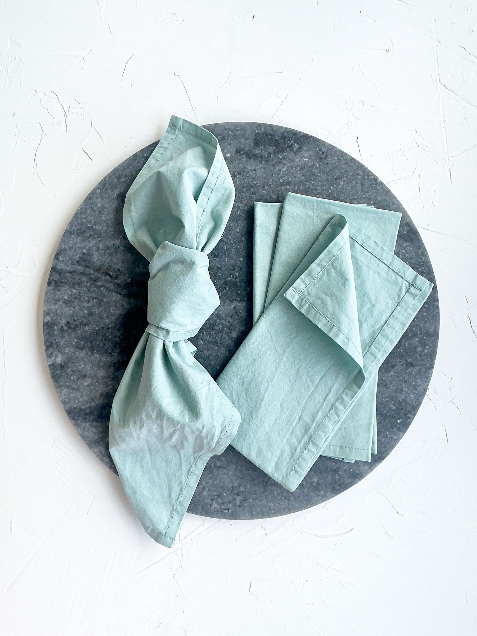 Handmade dusty sage dinner napkins