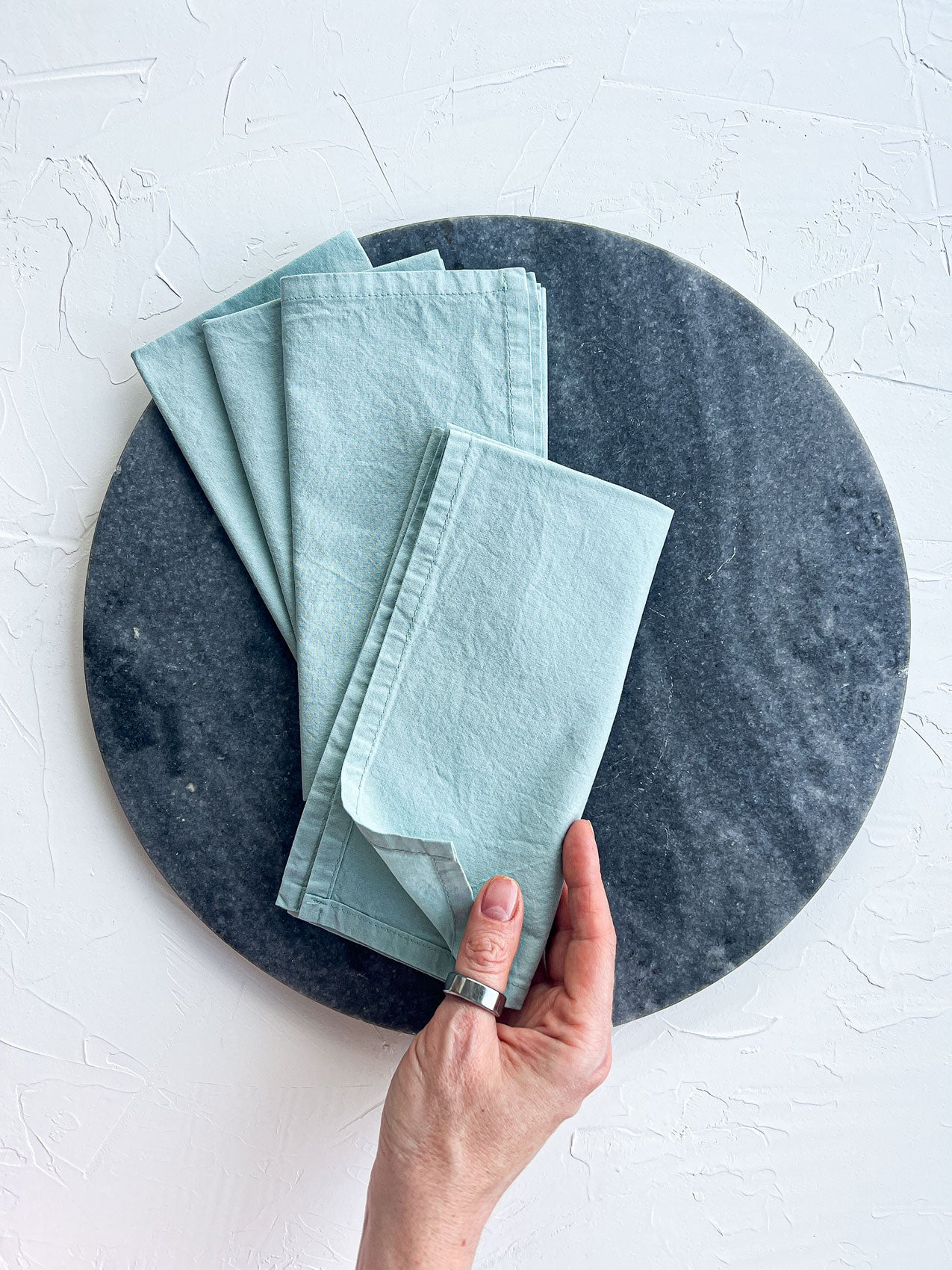 Dusty sage hand dyed napkins set