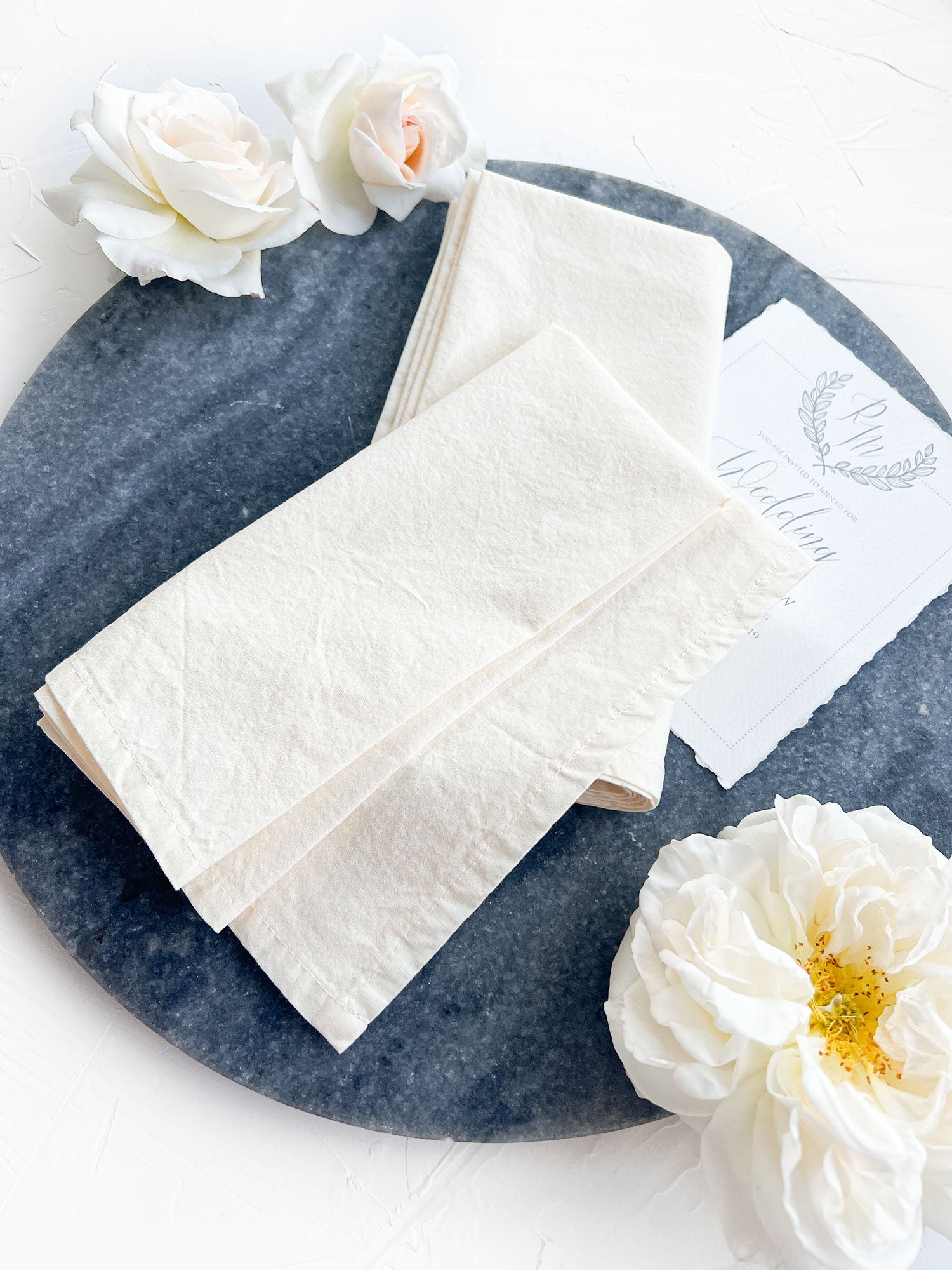 ivory cloth dinner napkins set 4