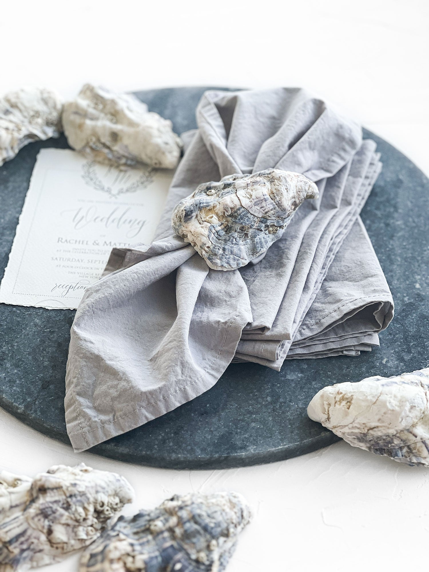 Light grey washed cotton napkins