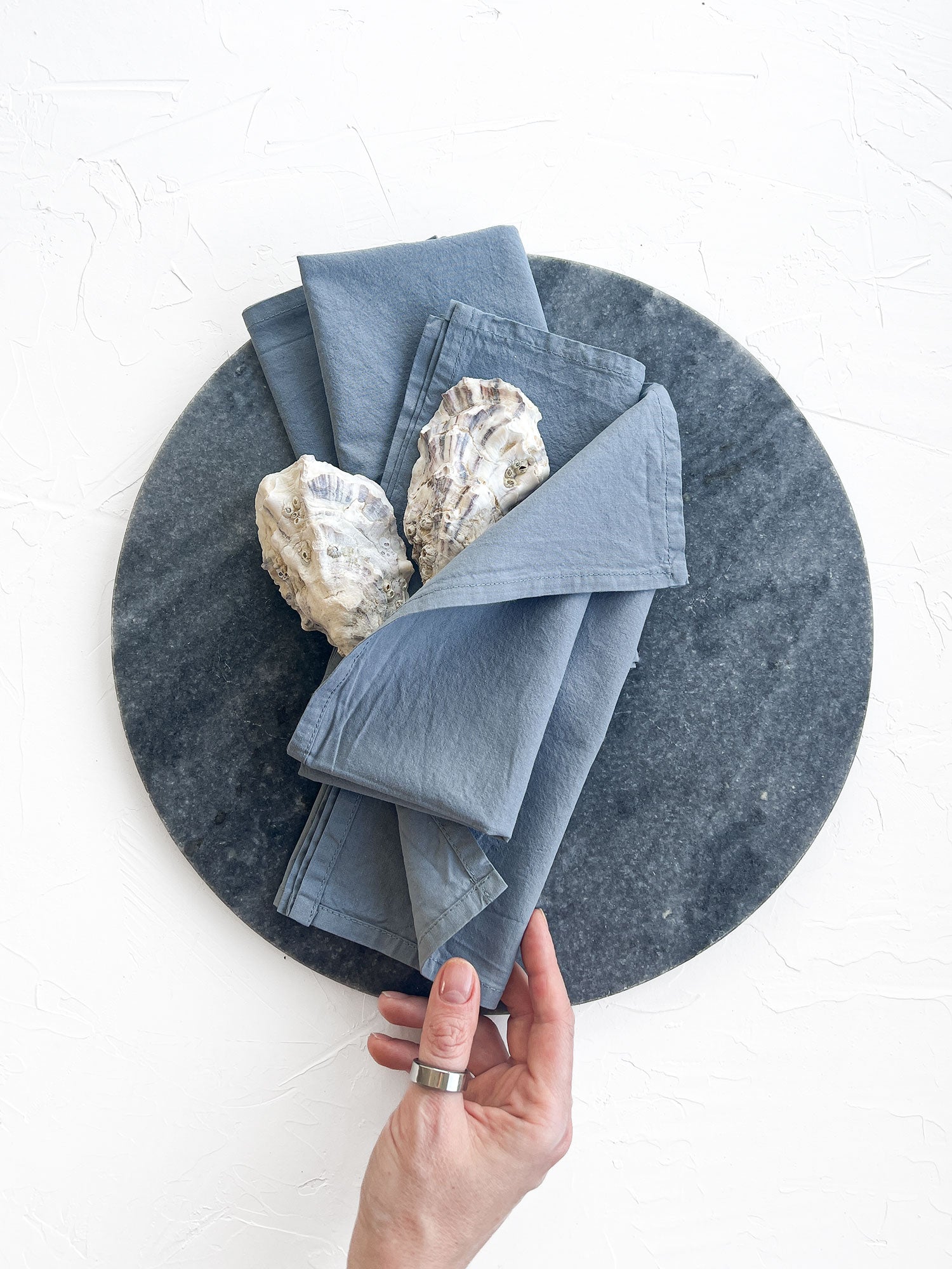 Dusty blue cotton cloth napkins